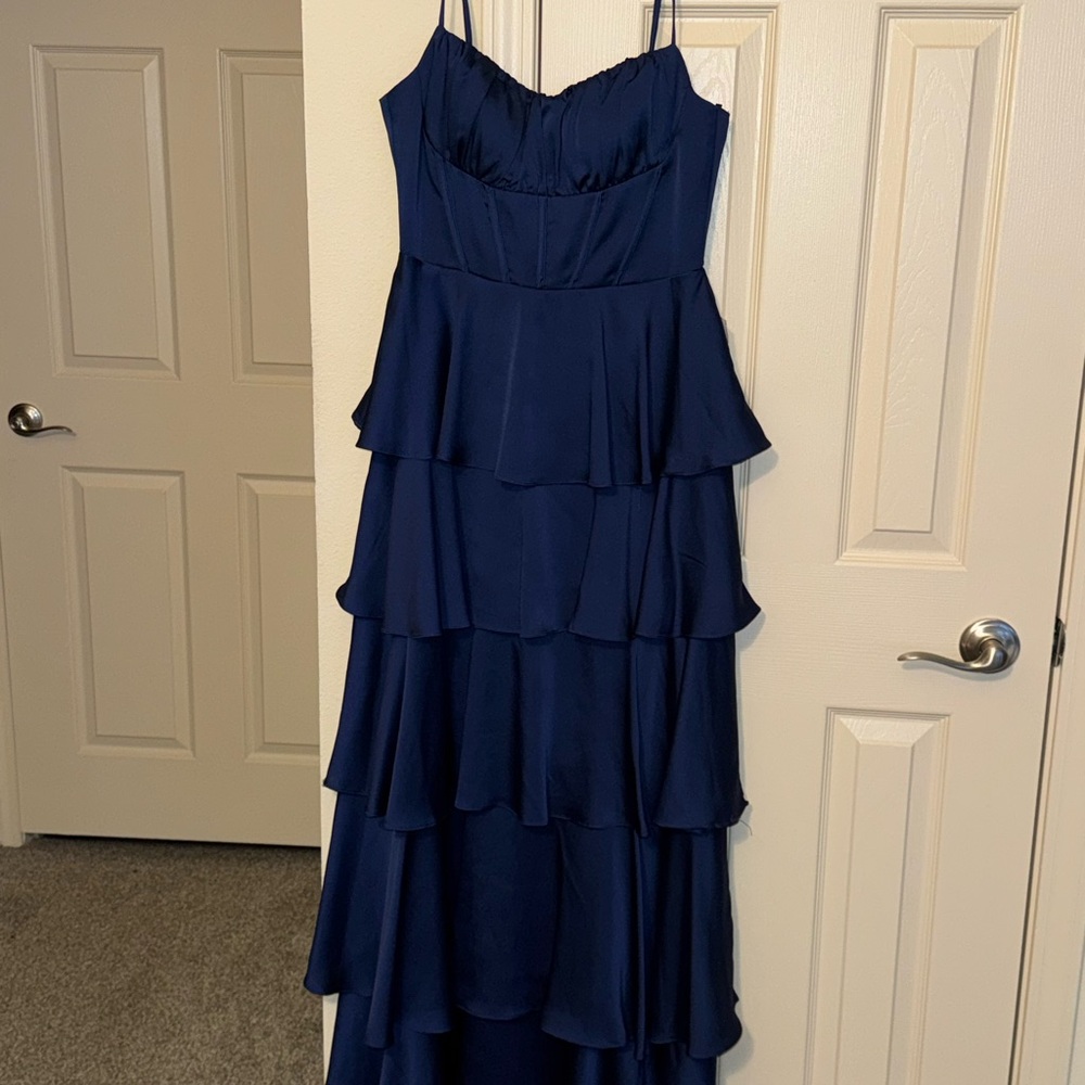 B Darlin Midnight Blue High Low Dress
